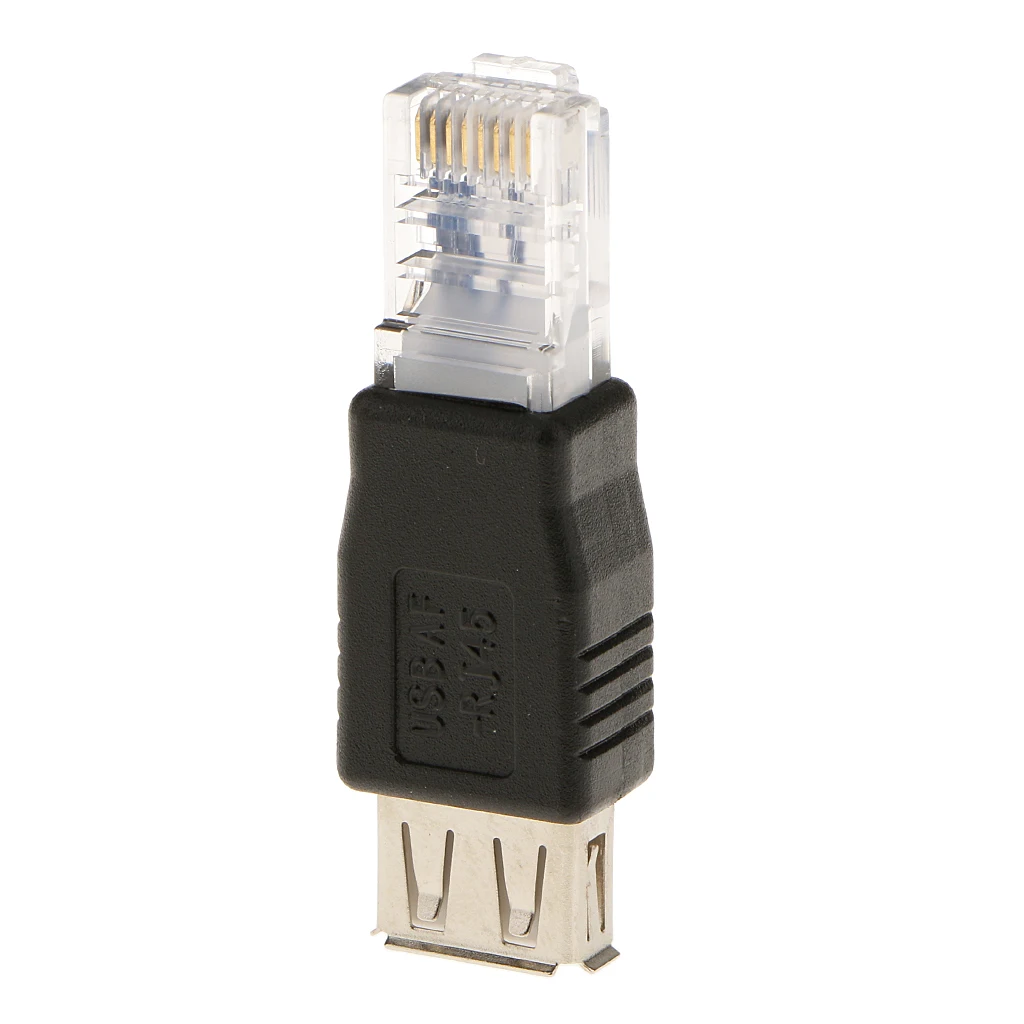 RJ45 Male To USB AF A Female Adapter Socket LAN Network Ethernet Router Plug