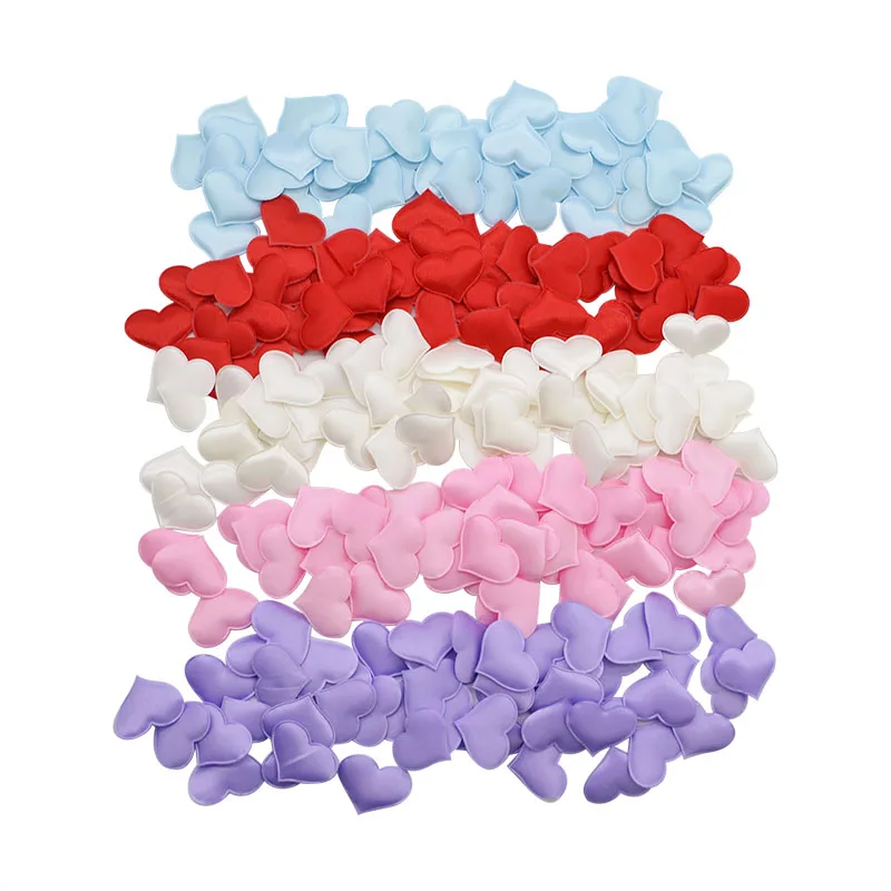 100Pcs Silk Peach Heart Petal Hand Throwing Flowers Love Heart  Sprinkle Petals Bed Decor Valentine Wedding Party Supplies