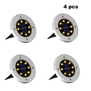 

8 led 4-8pcs Solar Power Buried Light Under Ground Lamp Outdoor Path Way Garden Decking terrace lighting Lawn Lamp grondspot sma