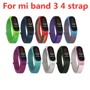 

Replacement Watch Band Nylon Wristband TPU Shell Watch Strap For Xiaomi Mi Band 3 4 Bracelet Breathable Smart Watch Accessorie