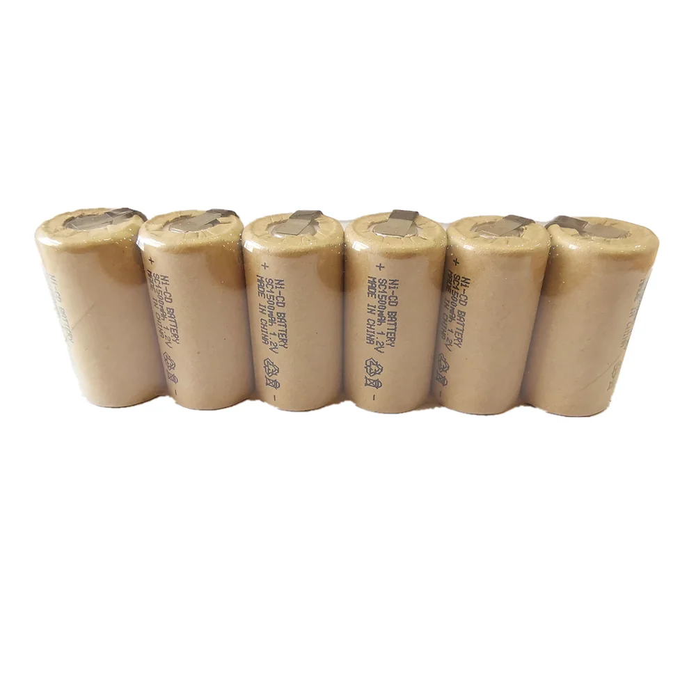 Новый 1 2 V реальная емкость 6 шт Ni-CD SC1500mAh аккумуляторы высокой мощности 10C с