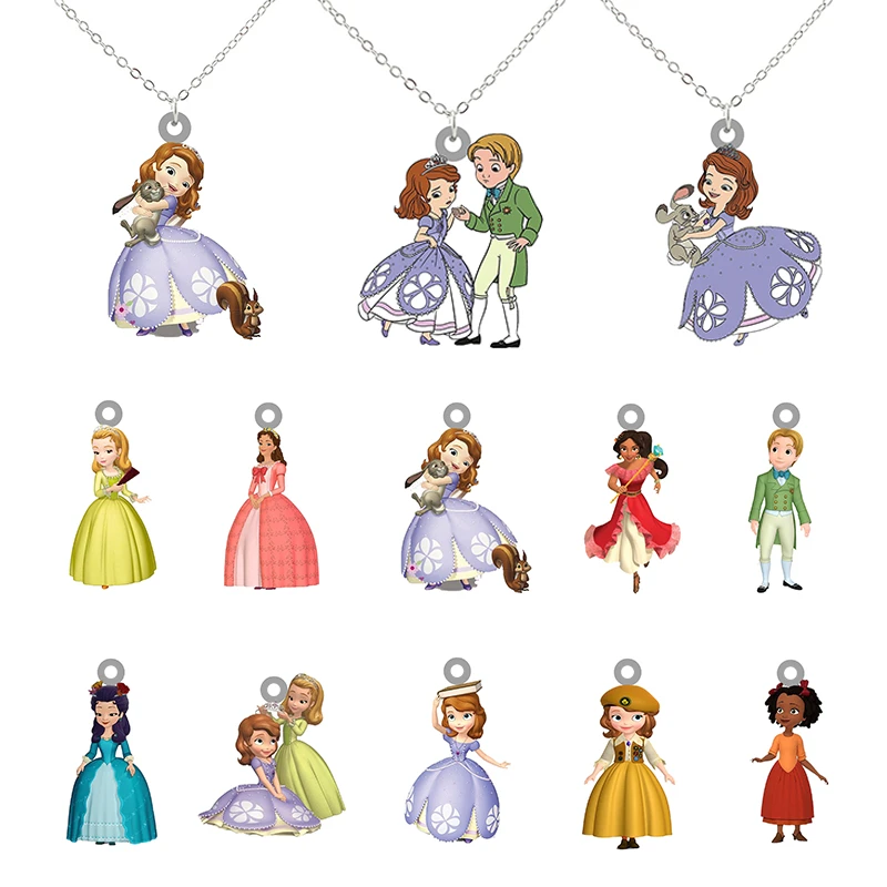 Disney Sofia Princess Brother James Prince Shape Flat Bottom Pendants  Cartoon Necklace Epoxy Resin Chain Necklace Jewelry Fwn289 - Necklace -  AliExpress