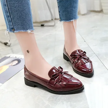 

Women Flats Pointed Toe Slip on Flat Shoes Woman Loafers Bowtie Ballet Flats Oxford Shoes Ladies Zapatos Mujer 2019 New