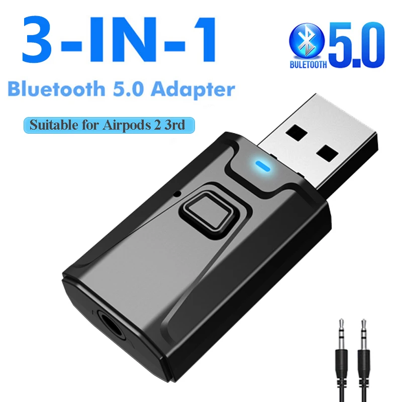 Новый лучший приемник Bluetooth 5 0 передатчик 3 в 1 Мини стерео AUX USB мм аудио