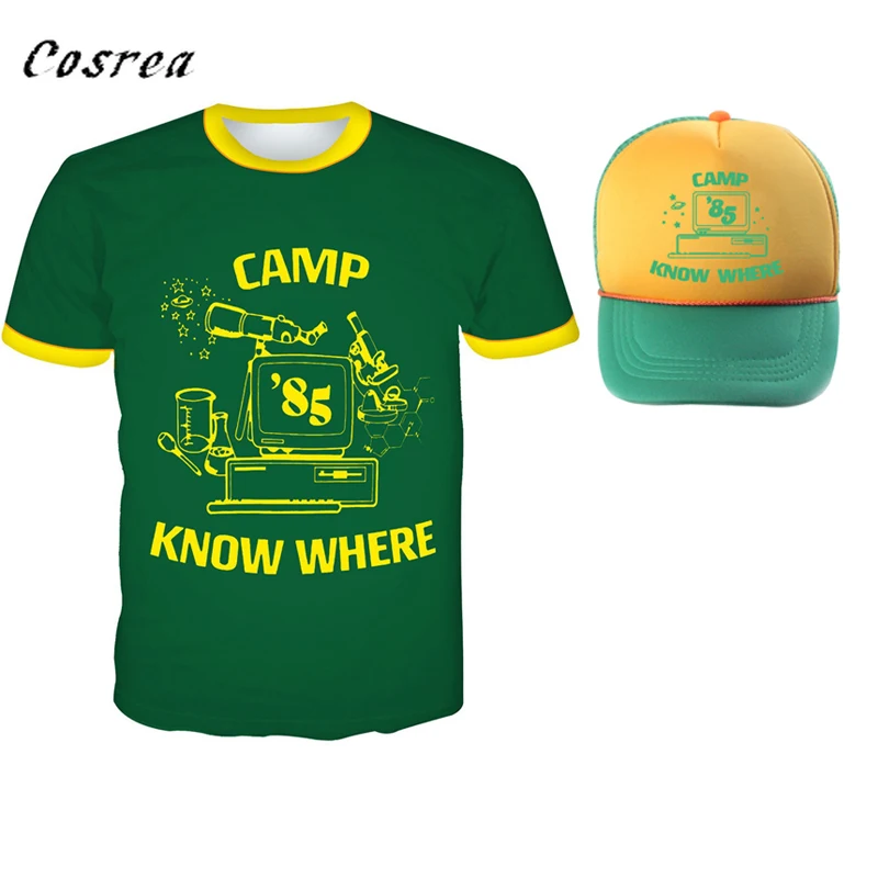 

Stranger Things Dustin Cosplay Costume Women T-Shirts Mike Wheeler Cosplay Short Sleeve Cap Stranger Things Girls Short Sleeve