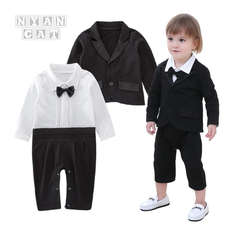

Spring And Autumn Formal Dress Childrenswear BOY'S Infant Gentleman Long Sleeve Onesie + Suit Jacket Two Pieces CHILDREN'S Suit