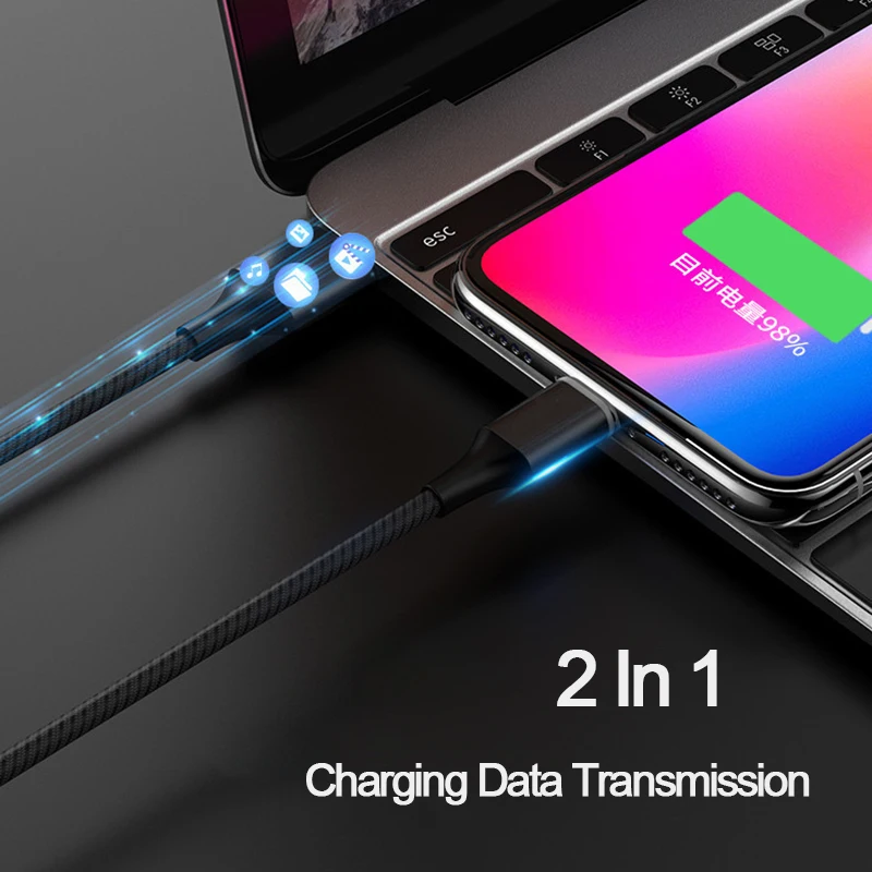 Магнитный usb-кабель 3 А, быстрое зарядное устройство, светодиодный, для IPhone 11, XR, type C, Micro USB, для samsung, xiaomi, Android, мобильный смартфон