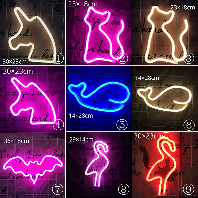 Hinnixy 3D светодиодный ночной Светильник оленя кота летучая мышь Луна Snowflaker колокол Форма настольная лампа USB Батарея детей Украшения в спальню светильник настенные светильники - Испускаемый цвет: Unicorn Animal