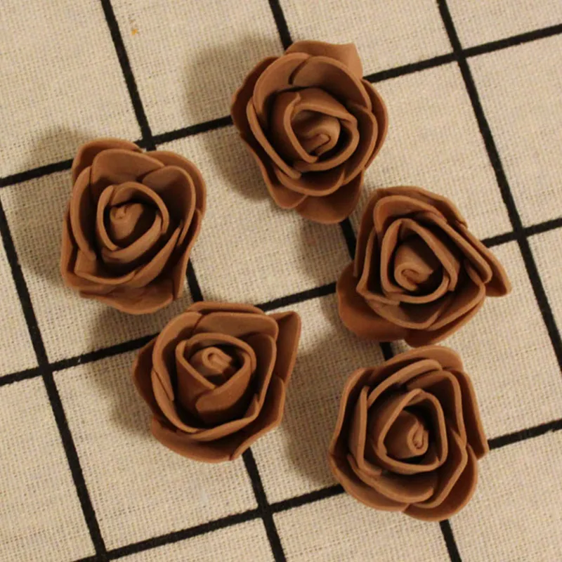 100pcs brown rose 1 шт., 15 см/20 см/30 см, форма в виде розового медведя, сделай сам, для подарка, полистирол, пенопласт, шар, Искусственный цветок розы, медведь - Цвет: 100pcs brown rose