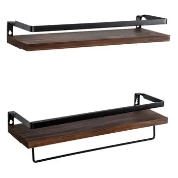 

2Pcs Floating Shelves Wall Mounted Storage Shelves for Kitchen Bathroom Decor B85C