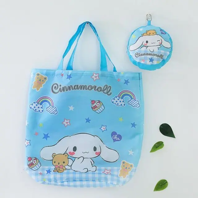 Purple Anpanman Cinnmoroll Stitch Gudetama Сумико гураши принцесса складная сумка сумки повседневные сумочки для шопинга подарок на день рождения#3312 - Color: Purple