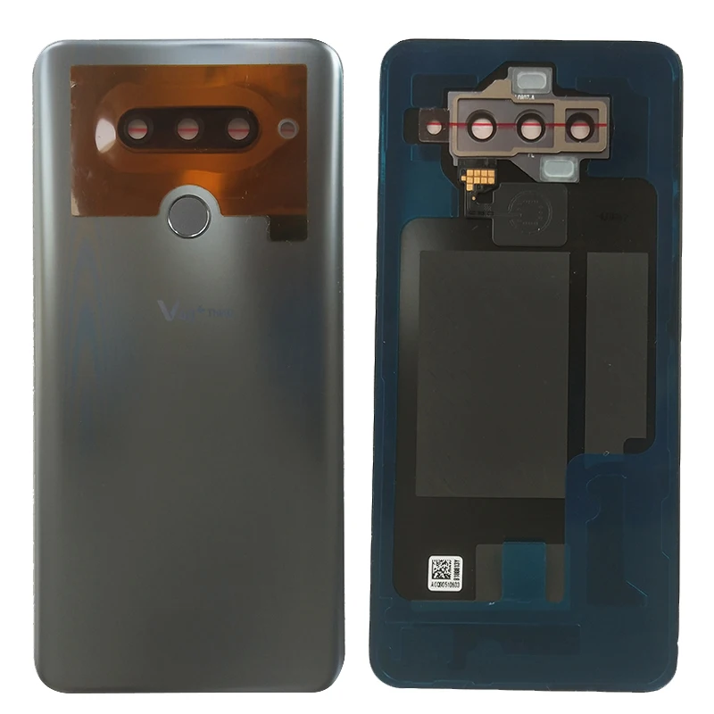 Для LG V40 ThinQ V405QA7 V405UA V405TAB V405UA0 стеклянный задний корпус крышка батареи чехол с объективом камеры+ отпечаток пальца+ логотип