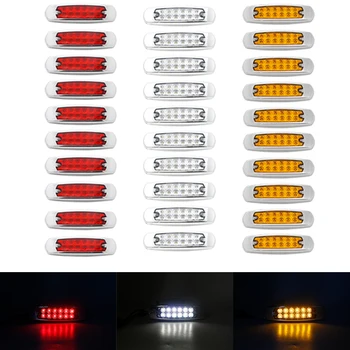 

12 LEDs Car Side Marker Lights Clearance Lamp for 24V Automobiles Truck Trailer Red Yellow White