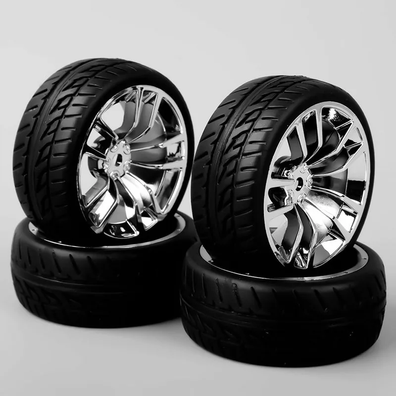 4PCS Drift Tires&Wheel Rims SBDC 12mm Hex For HSP RC 110 OnRoad Model Car Wheels, Tires, Rims