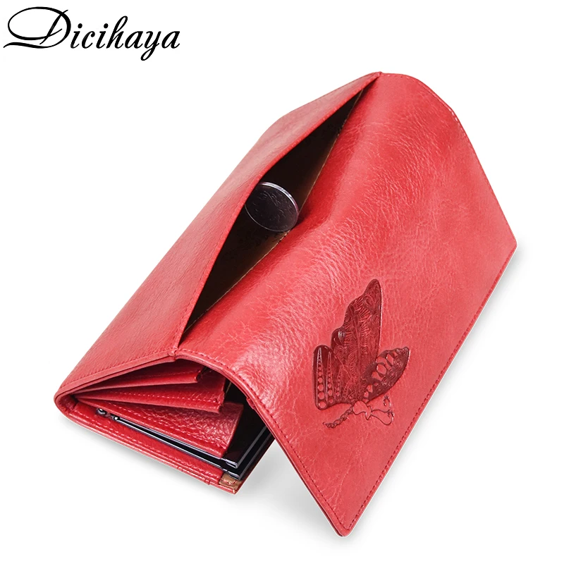 Long Wallet Dicihaya-Print Women Card-Holder Female Purse for Buckles Top-Quality Butterfly