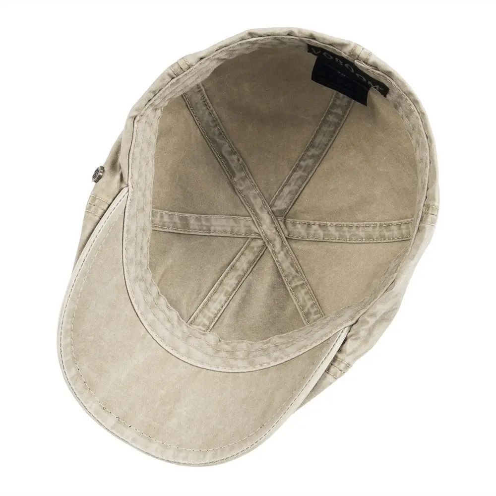 Cotton Newsboy Cap Men Ivy Flat 6 Panel 
