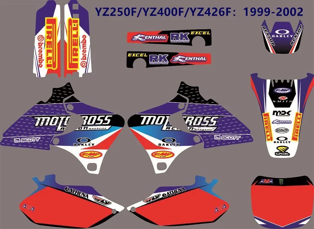 YZ250F YZ400F YZ426F 99-02 3M наклейки на ногти, свободный изготовленный на заказ номер со словом рисунком именем логотипом для Yamaha YZ250F YZ 400F YZ 426F 1999 2000 2001 2002