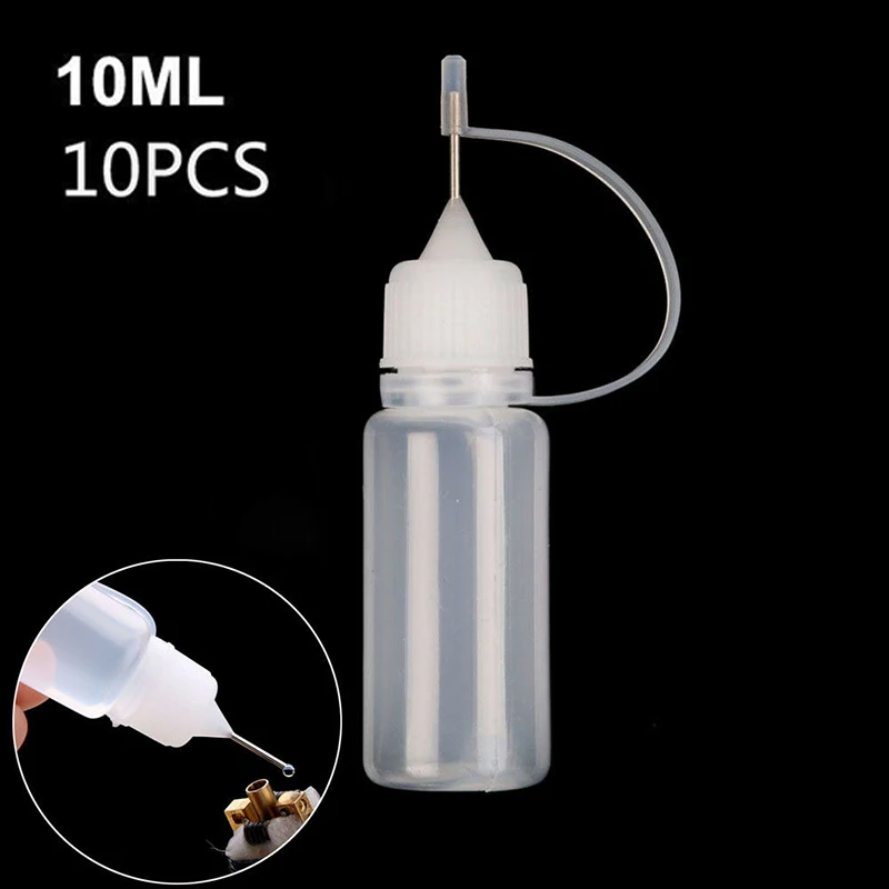 

10Pcs 10ML Craft Tool Empty Plastic Bottle Glue Applicator Needle Tip Squeeze Squeezable Dropper Bottles Cart Atomizer Holding