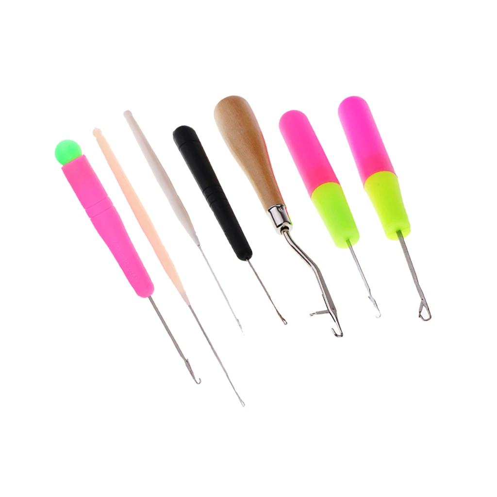 7pcs Plastic Latch Hook Crochet Needles For Hair/micro Braid Latch Hook