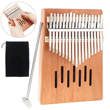 

17 Key Kalimba Single Board Mahogany / Pine Waterfall Sound Hole Mbira Mini Keyboard Instruments