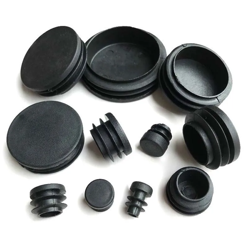 2/4/10PCS Round Plastic Black Blanking End Cap Caps Tube Pipe Inserts Plug Bung Diameter 12mm 14 16 19 20 22 25 28 30 32 -100mm