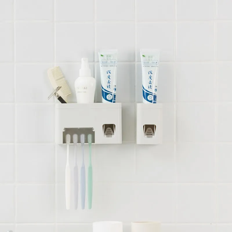 Креативный автоматический комплект для зубной пасты качество Ванная комната Зубная паста Диспенсер держатель для зубных щеток чашка настенное крепление чистящие наборы