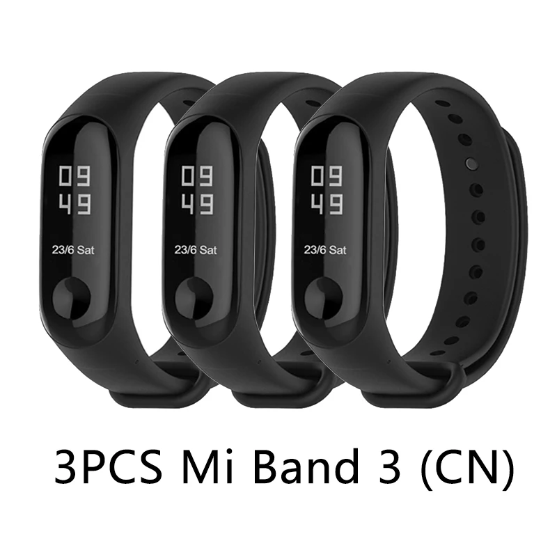 Xiaomi mi Band 3 mi band 3 умный Браслет многоязычный 50 м водонепроницаемый браслет пульсометр фитнес распродажа - Цвет: 3Pcs CN Band 3