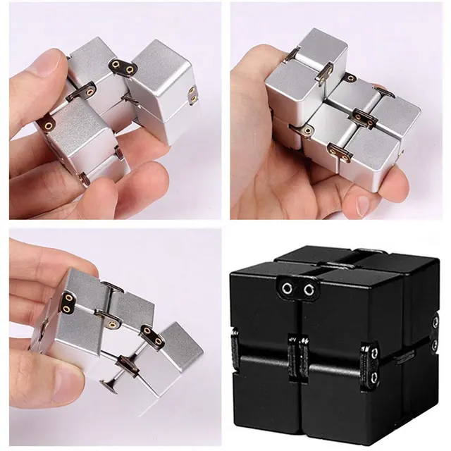 New 2022 Magic Cube Aluminium Cube Toys Premium Metal Deformation Magical Anti-stress relief Cube Stress Reliever for Anxiety 6