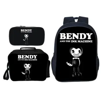 

New Set Bendy and The Ink the hedgehog boys School Bag Kid Backpack Zipper Backpacks School Bag Teenager Book pencil bags