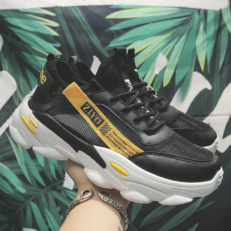 

Autumn New Net Shoes Star Trend Men's Shoes Air-permeable Net Wear-resistant Thick-soled Sports Shoes Running Shoes Fitness
