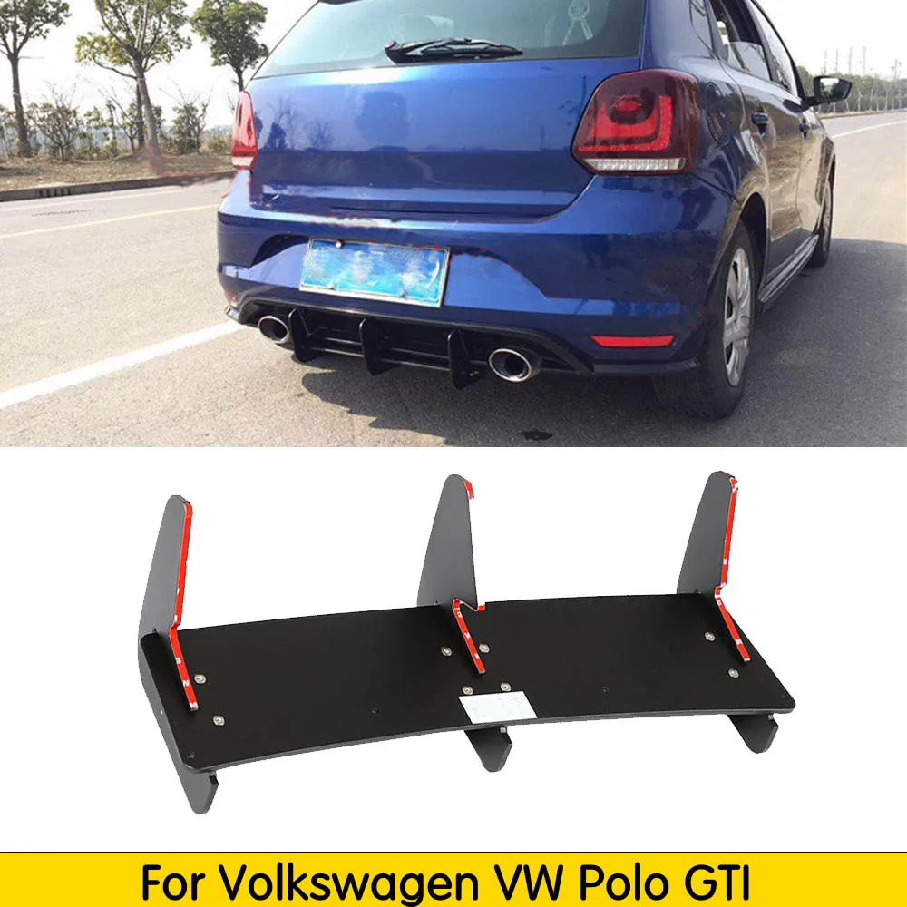 Rear Lip Diffuser Spoiler Protector For Vw Polo Gti 20152018 Abs Fins