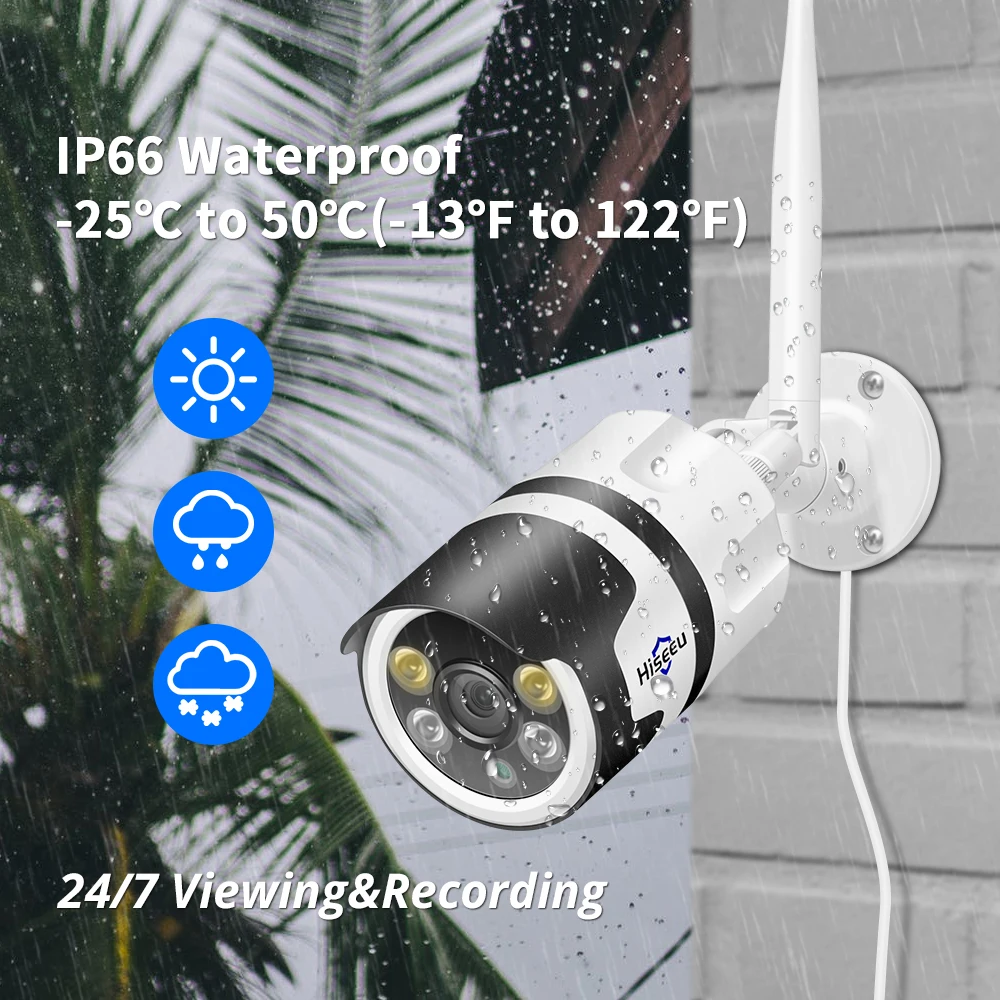 Наружная IP камера Hiseeu с Wi Fi 1080P 720P Водонепроницаемая беспроводная