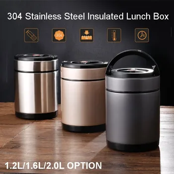 

1.2/1.6/2.0L Large Capacity Bento Lunch Box 3 Layers Food Container Pail Stainless Steel Lunch Box Insulated Thermal Dinnerware