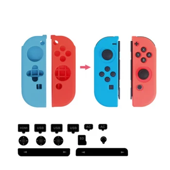 

For Nintend Switch Rubber Dust Plug Set & Silicon Protective Case For Nintendo Switch NS Protective Game Accessories Kit