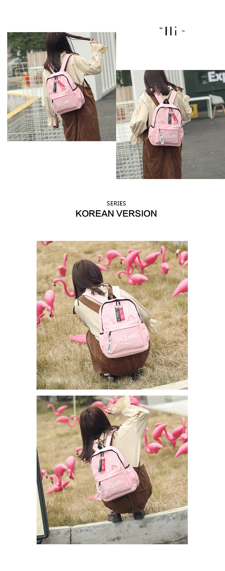 New Women bag Backpack Women's Style Outdoor Travel Backpack Korean-style Cartoon Printed Student School Bag mochila mujer