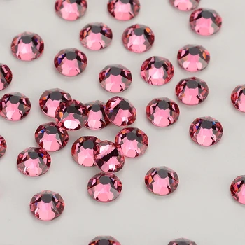 

8 Big 8 Small Rose Rhinestones FlatBack No-HotFix Facets Cut Golden Back