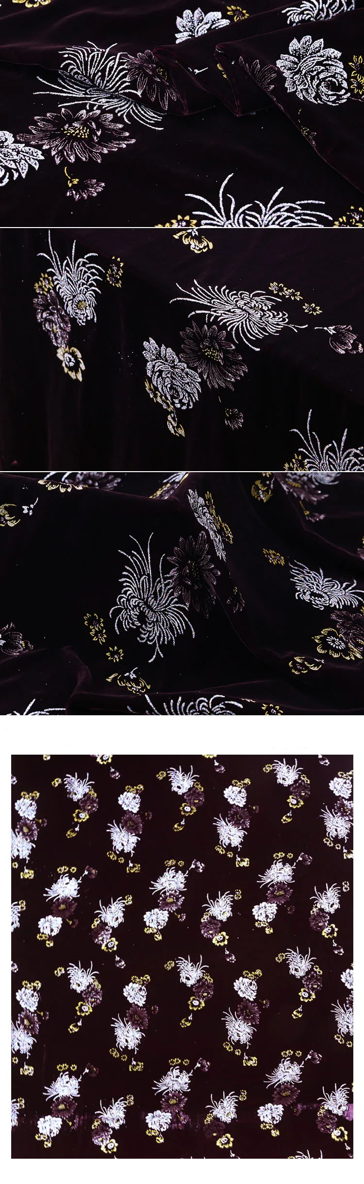 kpop Горячая тиснение цветы Шелковый бархат ткань для платья tissu bazin riche getzner Африканский telas por metro stoffen tissus