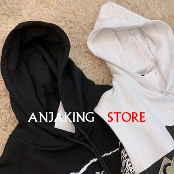 

2020 early spring new graffiti sequin embroidery printed beaded sleeveless hoodie casual sportswear