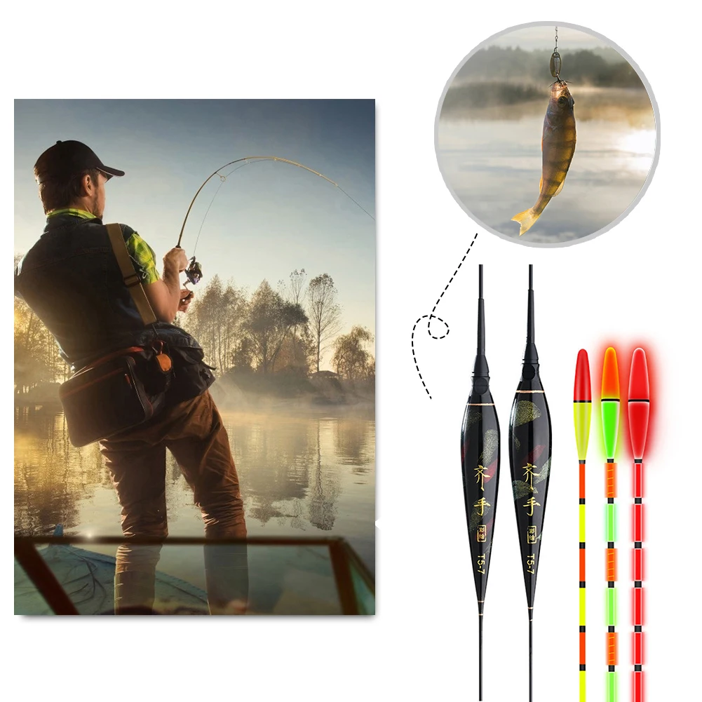 Electric Fishing Bite Floats Thickened Eye-catching Luminous Buoy Bite Hook  Color Changing Sensitivity Night Accessories Tackle