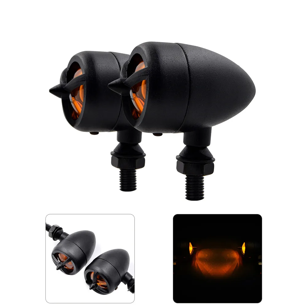 

Universal Bullet Motorcycle Turn Signals Indicator Light Moto Blinker Light Black For Harley Honda Fatboy Chopper Bobber Suzuki