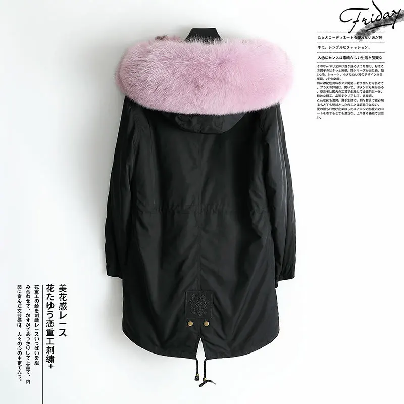 

Parka Real Fur Coat Winter Coat Women Clothes 2020 Real Fox Fur Coat Female Warm Korean Long Jacket Manteau Femme MY4238