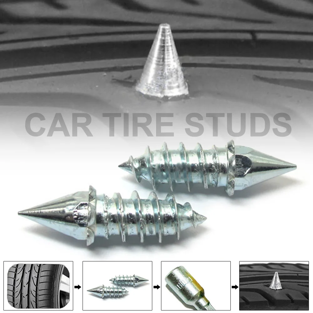 50pcs/Set Stud Screw 27mm Car Truck Snow Bike Motorcycle Wheel Tires Anti-slip Spikes Studs Screws Car Accessories