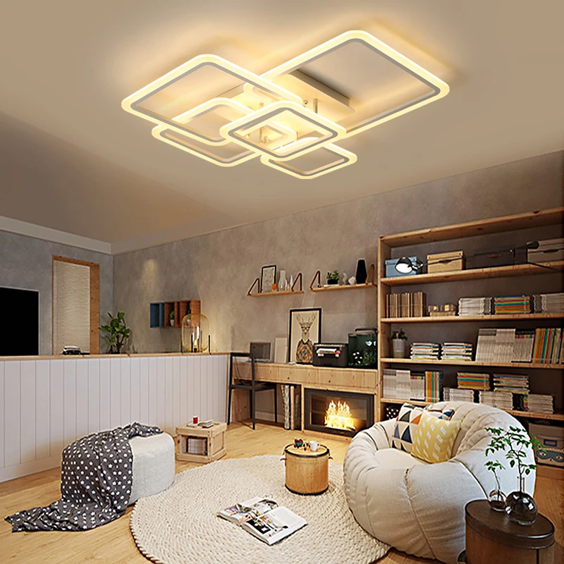 

Modern Square Acrylic Ceiling light Creative Design LED Dimmable Ceiling lamp Bedroom living room decor light fixtures