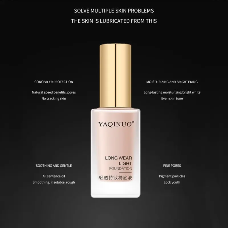 New Long-Lasting Liquid Foundation Oil-Control Cover Dark Circles Freckles Flaws Matte Elegant Temperament Charming And Generous