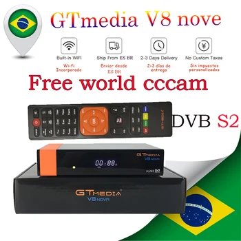 

Gtmedia V8 NOVA Satellite receiver Receptor DVB-S2 for 1 Year Brazil Spain cline cccam Built in Wifi YouTube freesat v8 nove tv