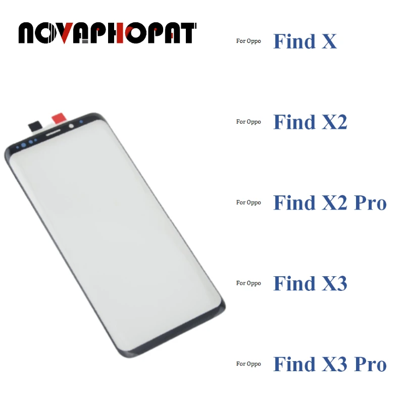 

10PCS Front Edge Digitizer LCD Sensor Glass + OCA For Oppo Find X X2 X2Pro X3 Pro X3Pro Touch Screen Glass lens