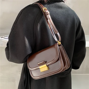 

INS Hong Kong Style Women's Pouches 2020 New Trendy Fashion Trending Square Bag Simple Shoulder Crossbody Bag