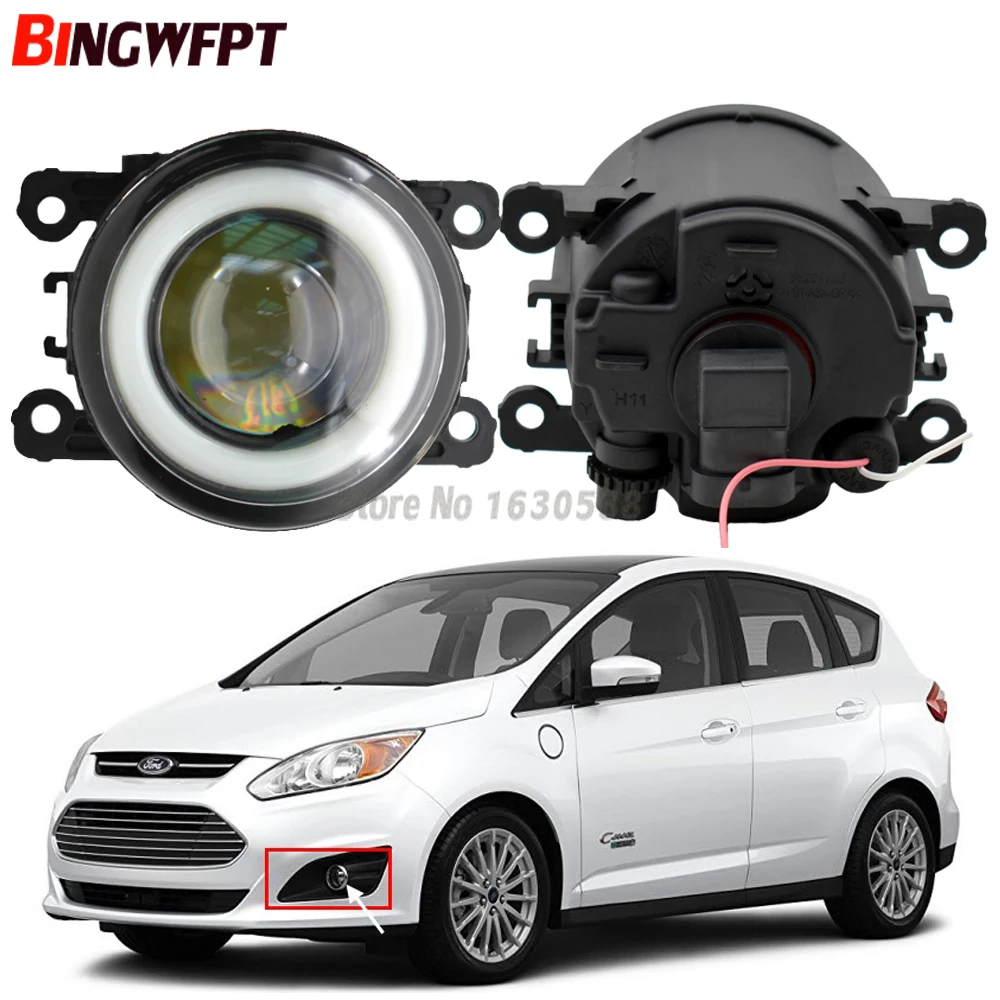 

2x NEW Angel Eyes Car Styling front bumper LED fog Lights with len For Ford C-Max 2013 2014 2015 2016
