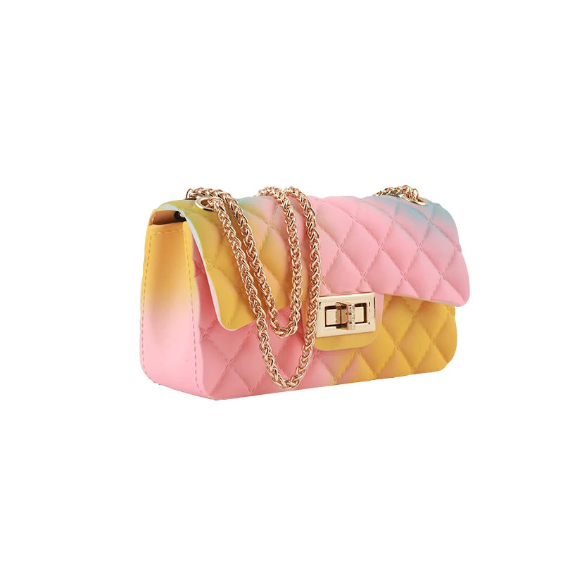  Fashion Women Jelly Shoulder Bag PVC Messenger Bag Chain Handbag Crossbody Bags - 4000130749450