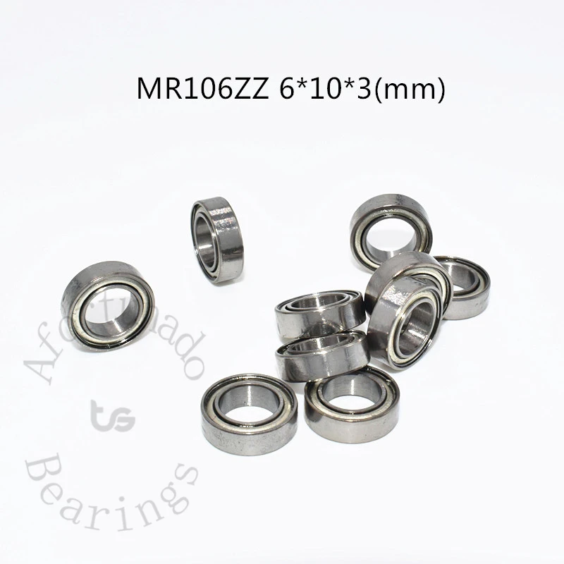 

Bearing 10pcs MR106ZZ 6*10*3(mm) free shipping chrome steel Metal Sealed High speed Mechanical equipment parts